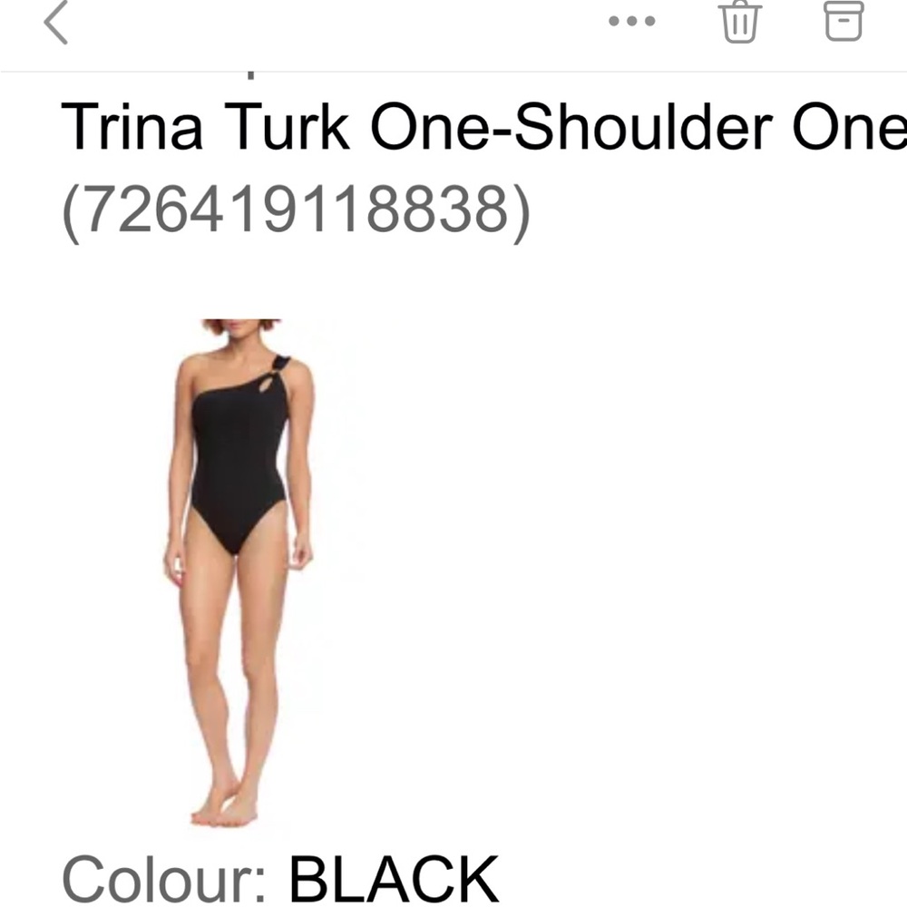 Trina Turk Black One-Shoulder One Piece Swimsuit - Picture 7 of 10